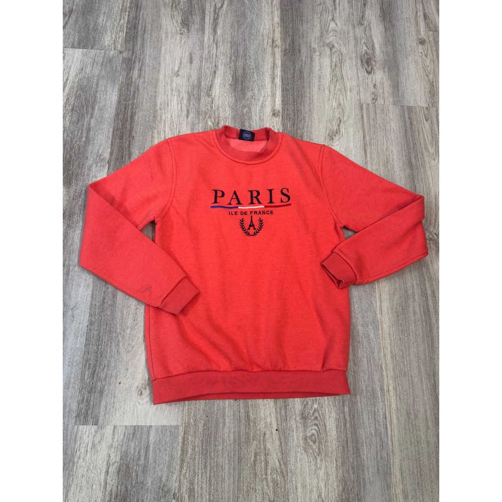 Paris Tour D'Or Women Red Graphic Sweatshirt Paris Ile De France Size Large